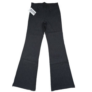 Mixxed26 Women MEDIUM Gray Pinstripe Mid-Rise Wide Leg Trouser Dress Pants